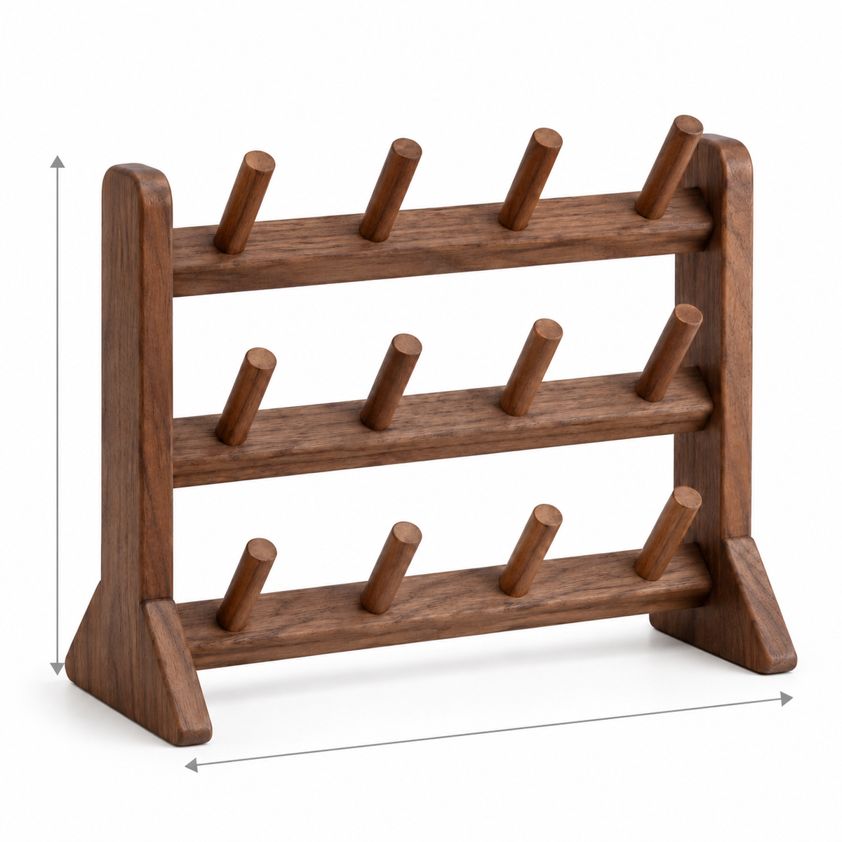 Houten garenklossenrek met 12 pennen